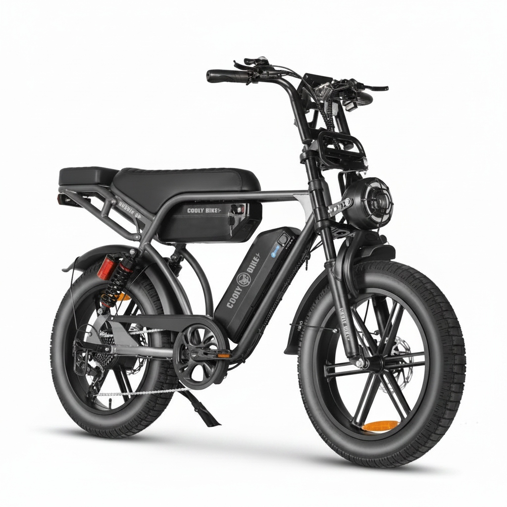 Sliver electric bike on a white background