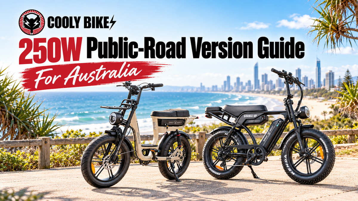 Cooly Breeze and Cooly Double Up 250W Public-Road Version eBikes on the Gold Coast for a guide to public-road eBike use in Australia.