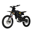 Black electric bike with yellow accents on a white background