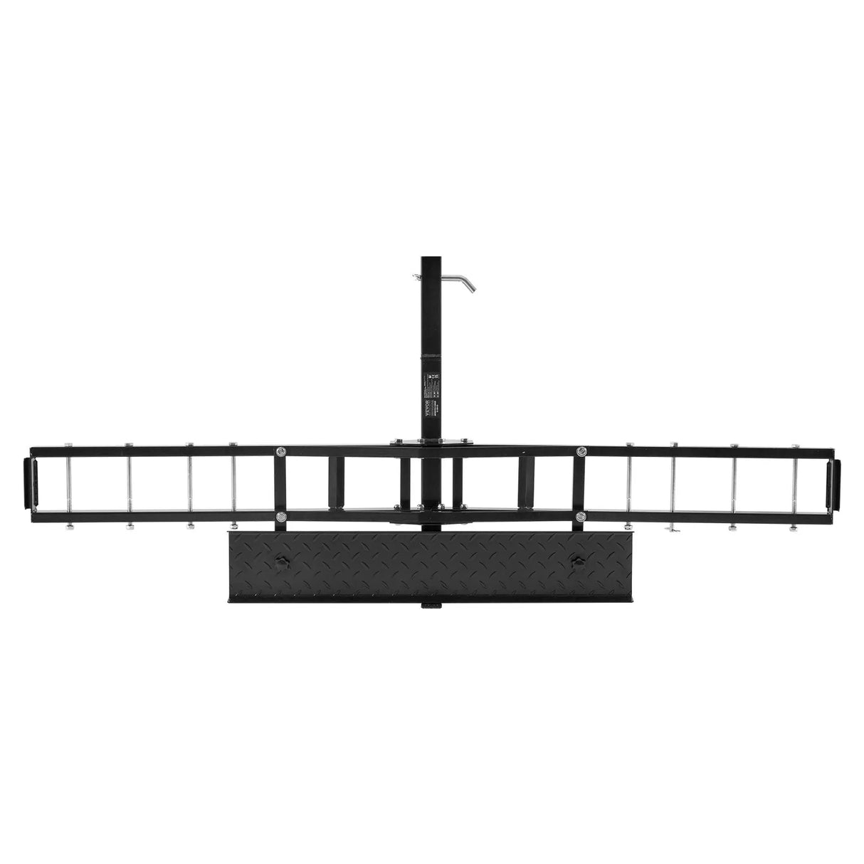 Black metal bike rack on a white background