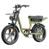 Green electric bike on a white background
