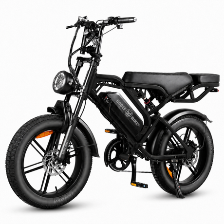 Black electric bike on a white background