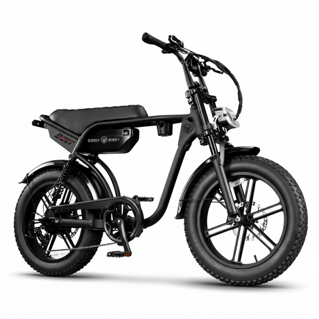 Black electric bike on a white background