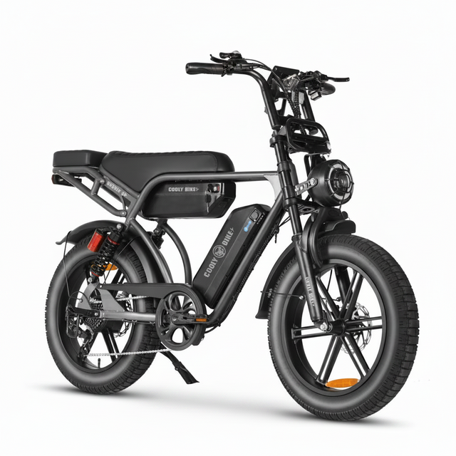 Sliver electric bike on a white background