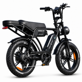 Black electric bike with 'Double Up' branding on a white background